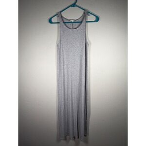 OAK + FORT Ribbed Knit Maxi Dress OS Grey Sleeveless Tank Style